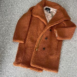 Cozy womens jcrew size 0 oversized shearling style coat